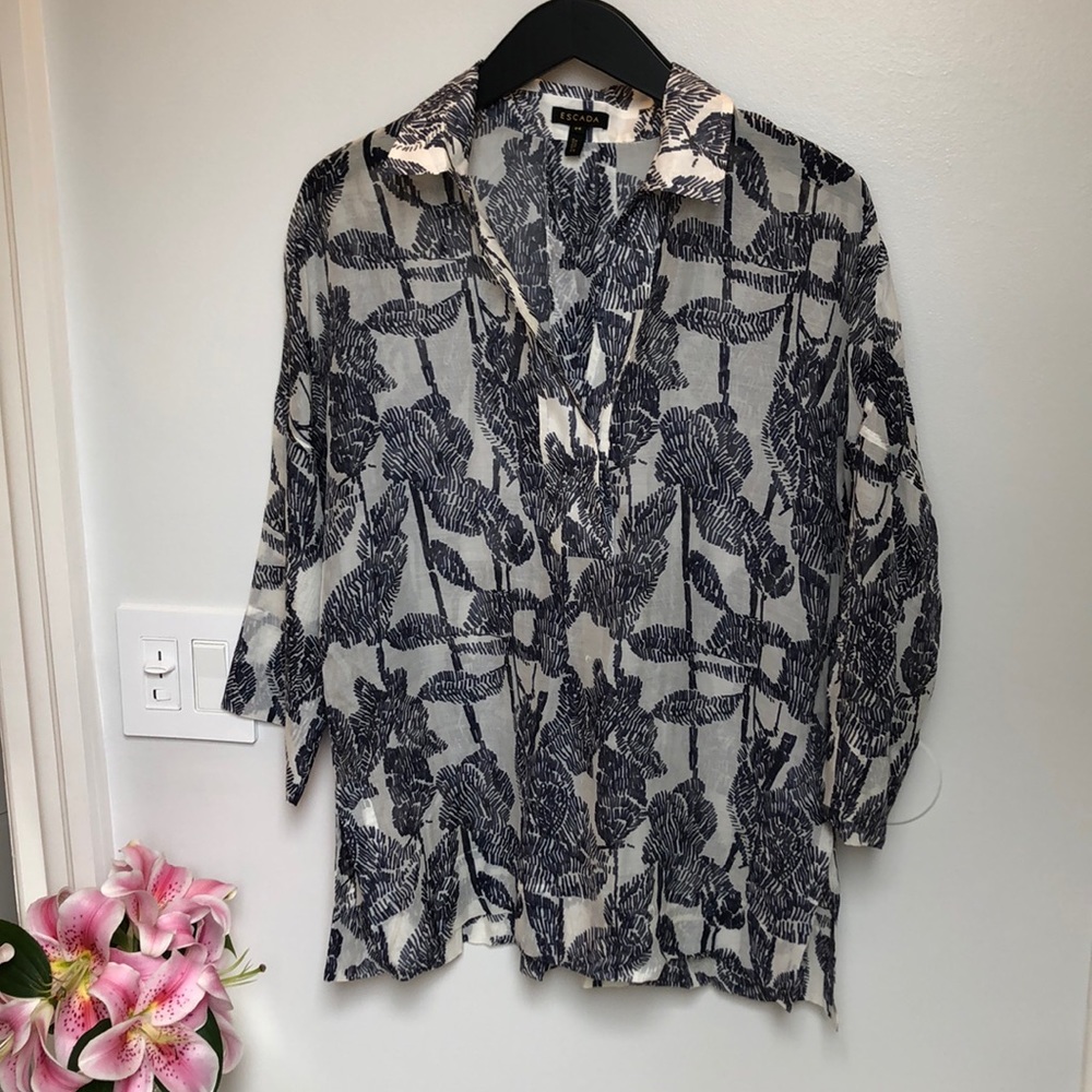 Escada silk/cotton beach blouse or coverup
